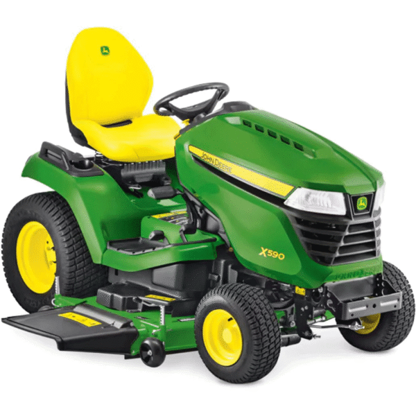 John Deere Rasentraktor X590 mit 137 cm Accel Deep Mähwerk – Modell 2025